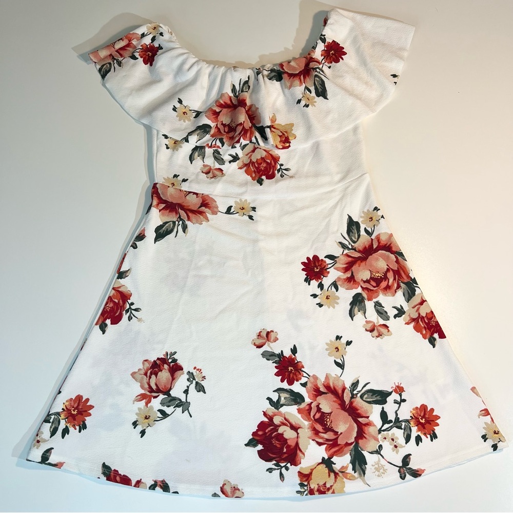 Off Shoulder Feminine Romantic Retro Boho Floral Girly Almost Famous Dress Sz XL